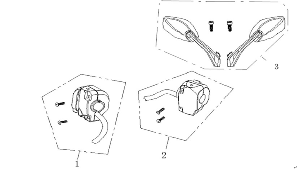 Backspeglar - Switchhandtag