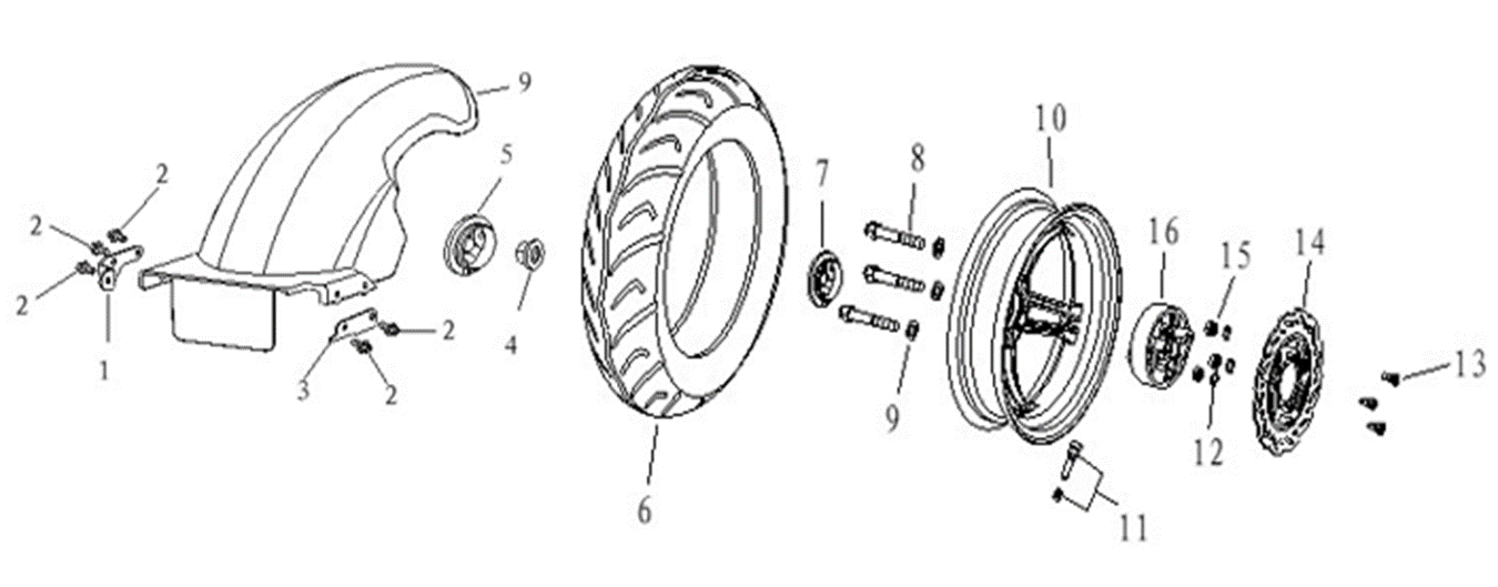 Bakfälg - Bakskärm - Bromsskiva