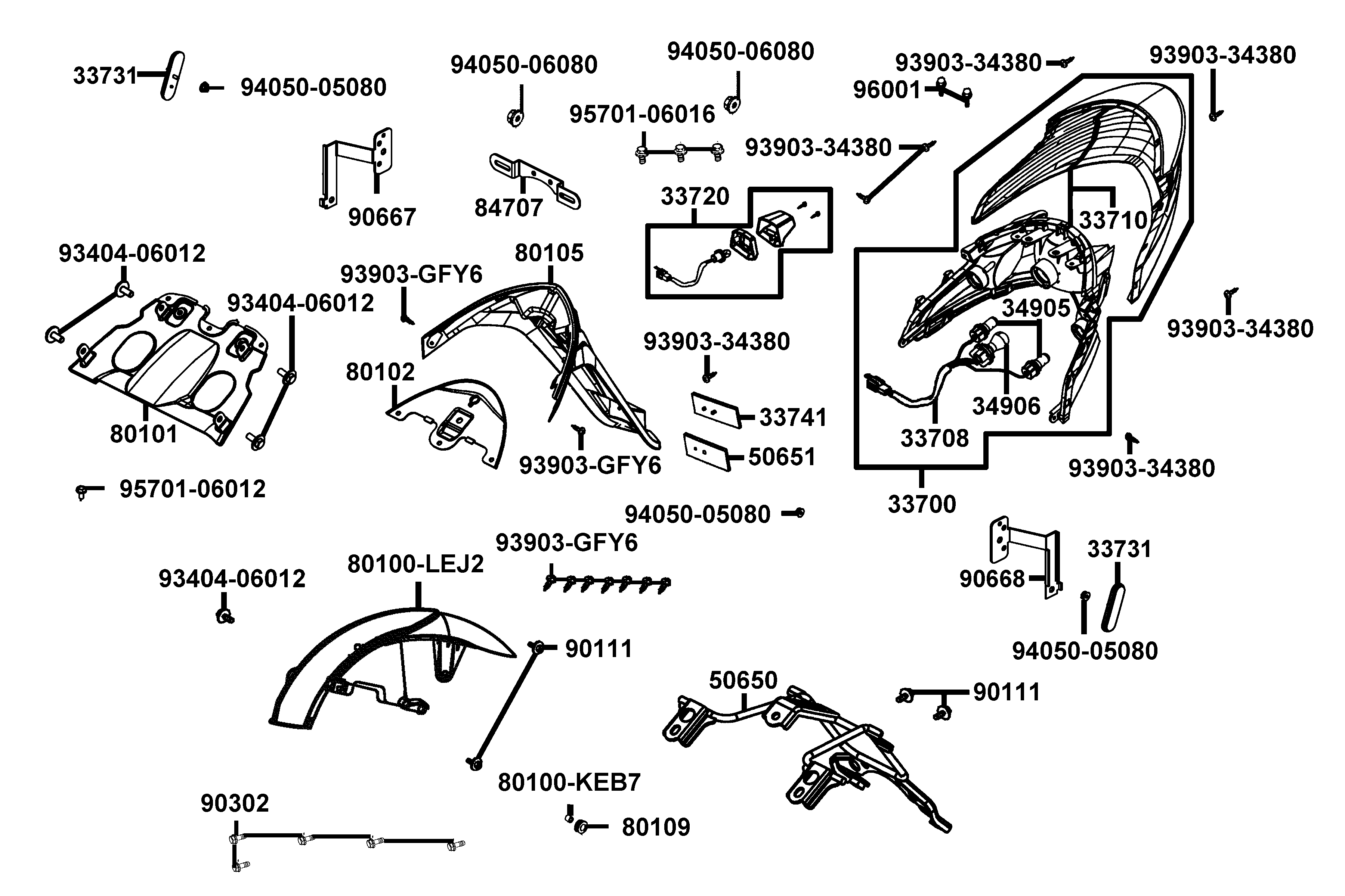 Baklykta - Blinkers bak - Bakskärm