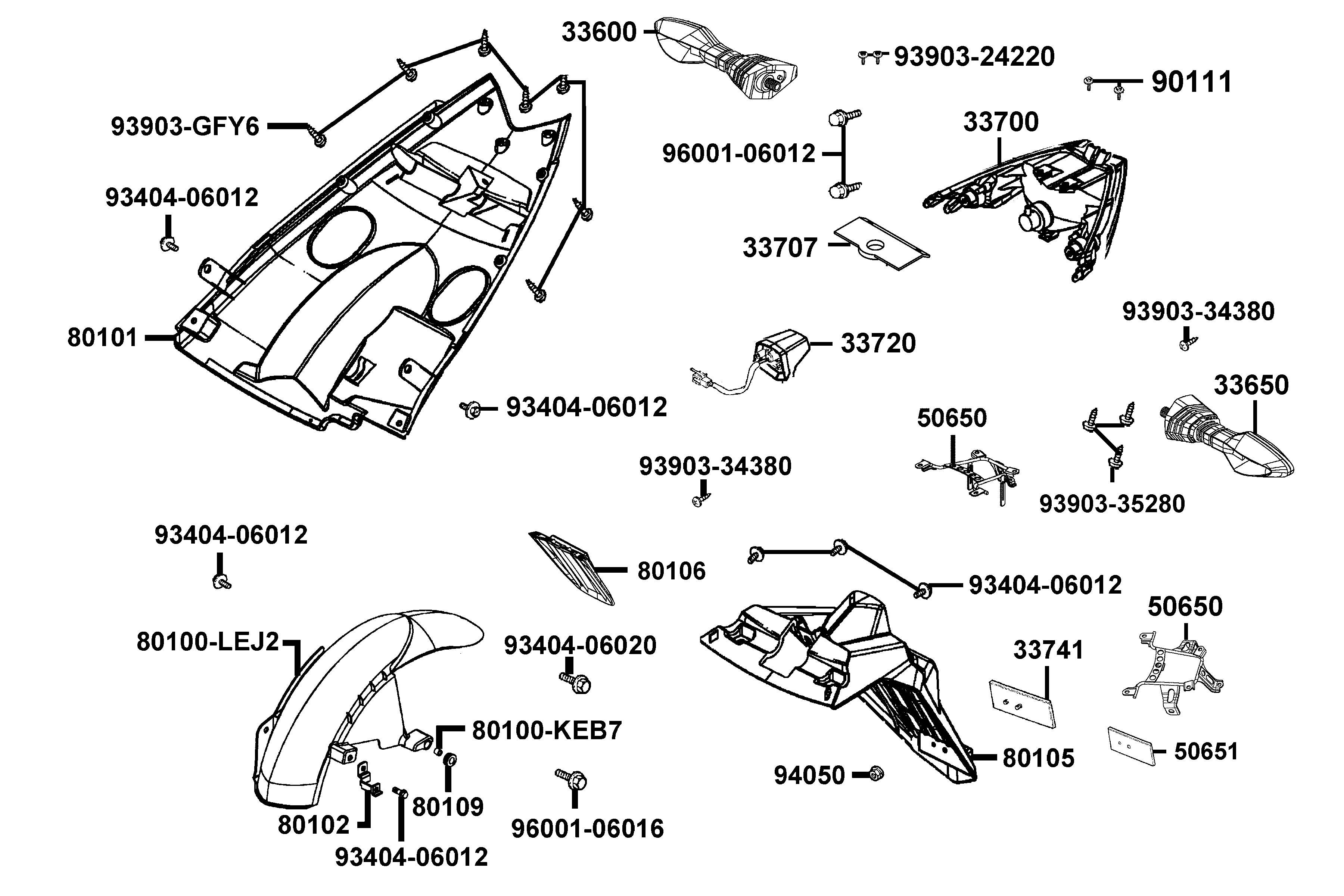 Baklykta - Blinkers bak - Bakskärm