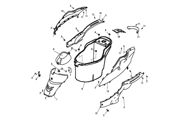 Kåpor bak - sadelfack