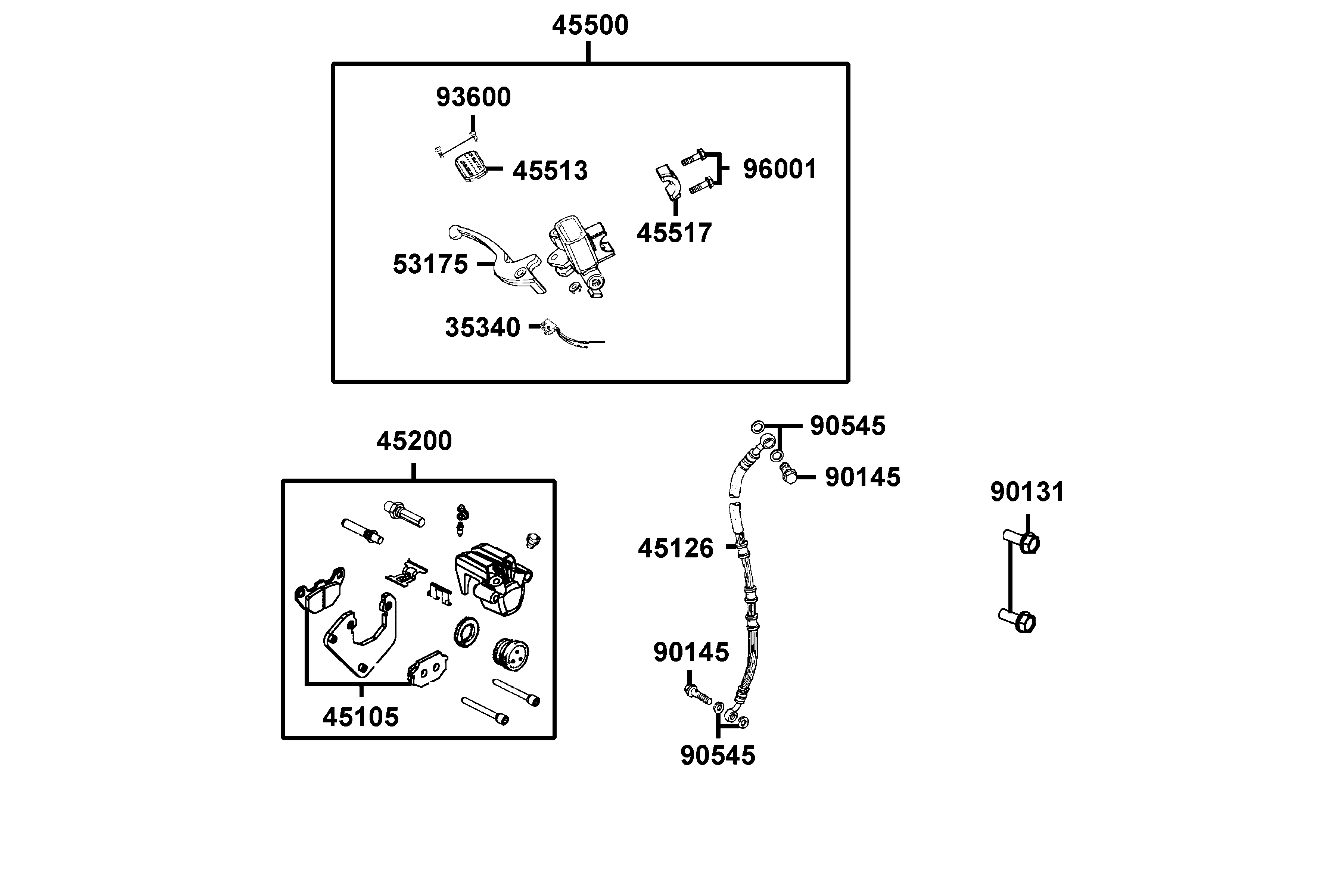 Frambroms - Bromsbelägg - Bromshandtag