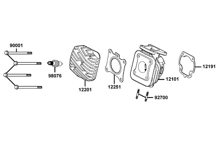 Cylinder - Topplock - Tändstift