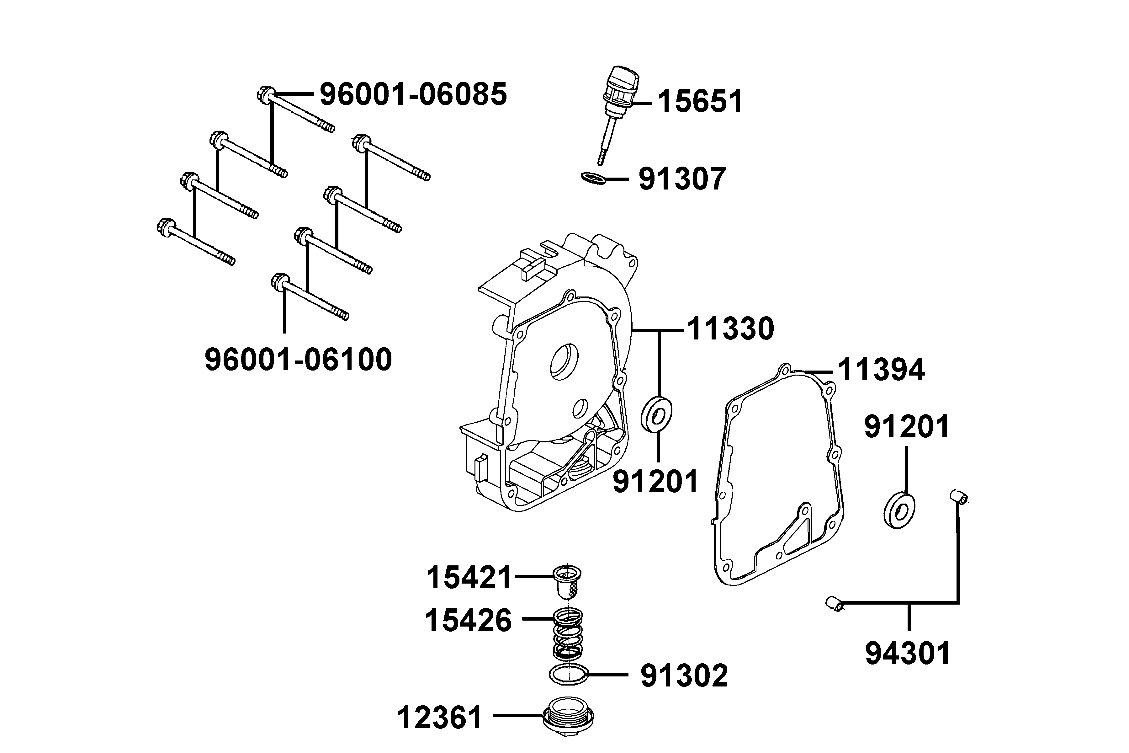 Motorkåpa höger - Oljeplugg - Oljesticka