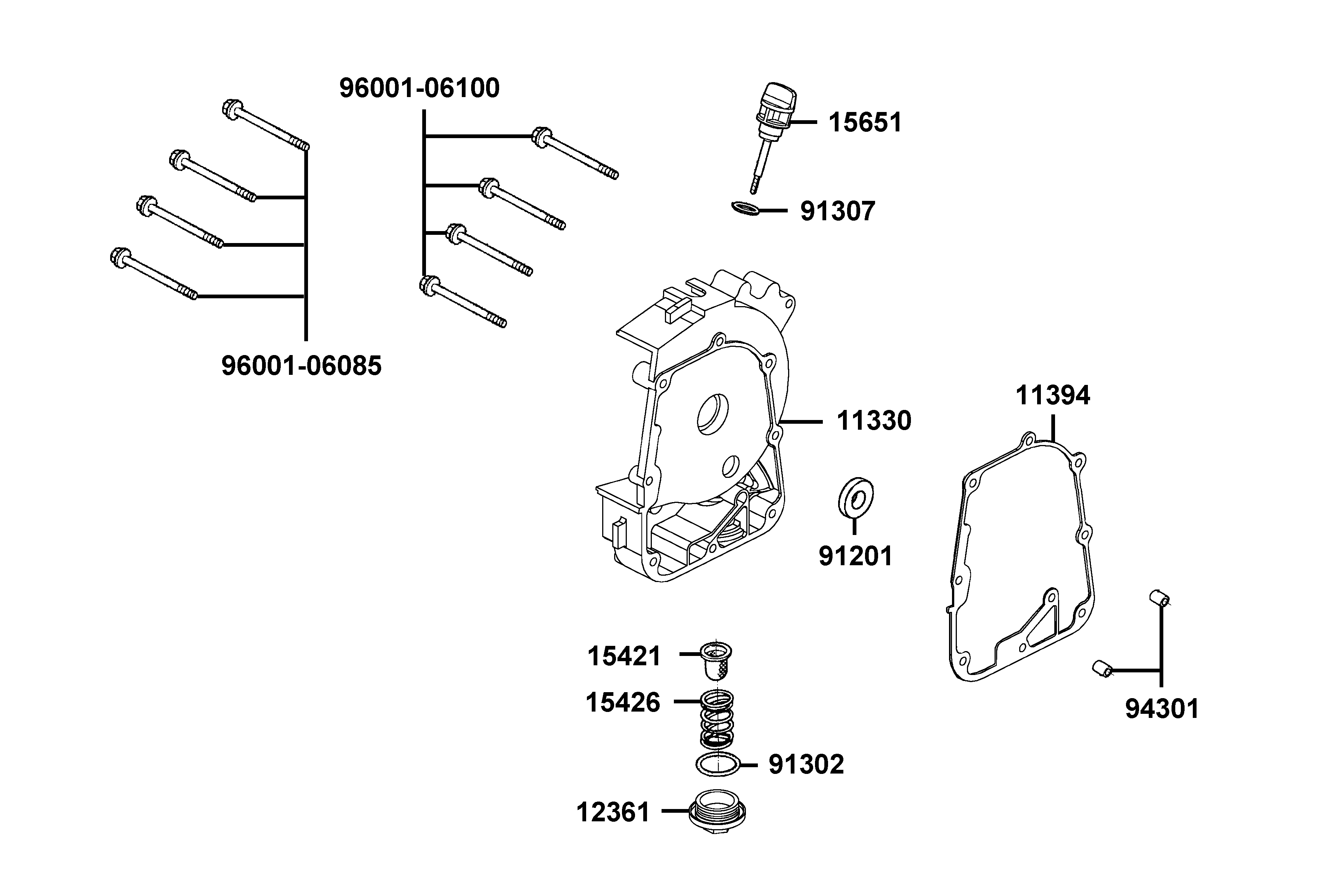 Motorkåpa höger - Oljeplugg - Oljesticka