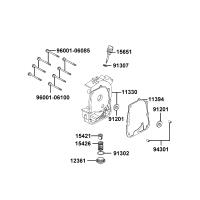 Motorkåpa höger - Oljeplugg - Oljesticka