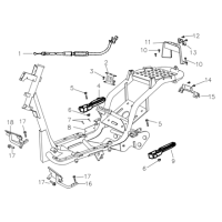 Ram - Passagerarfotstöd - Sadelvajer