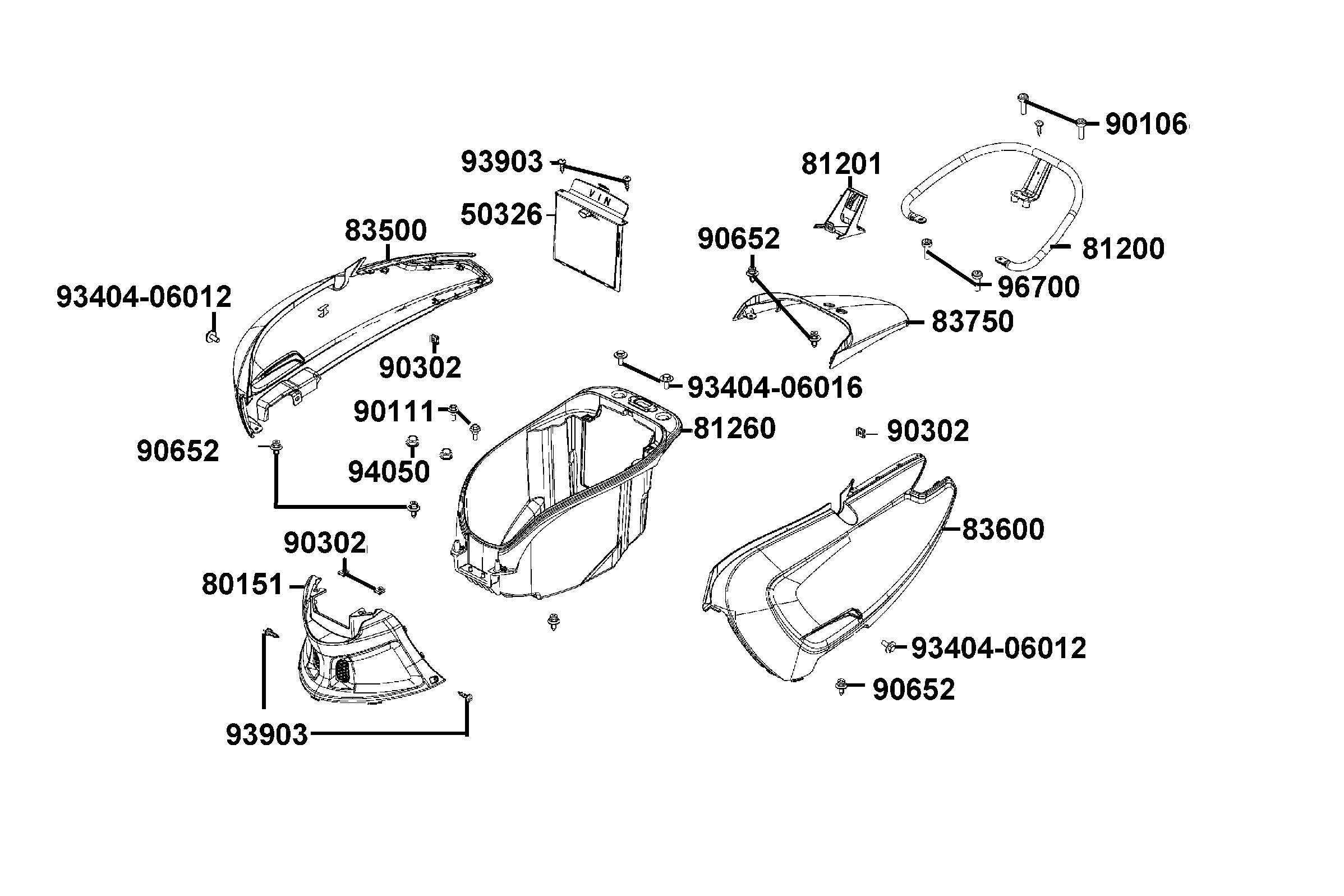 Sidokåpor bak - Sadellåda