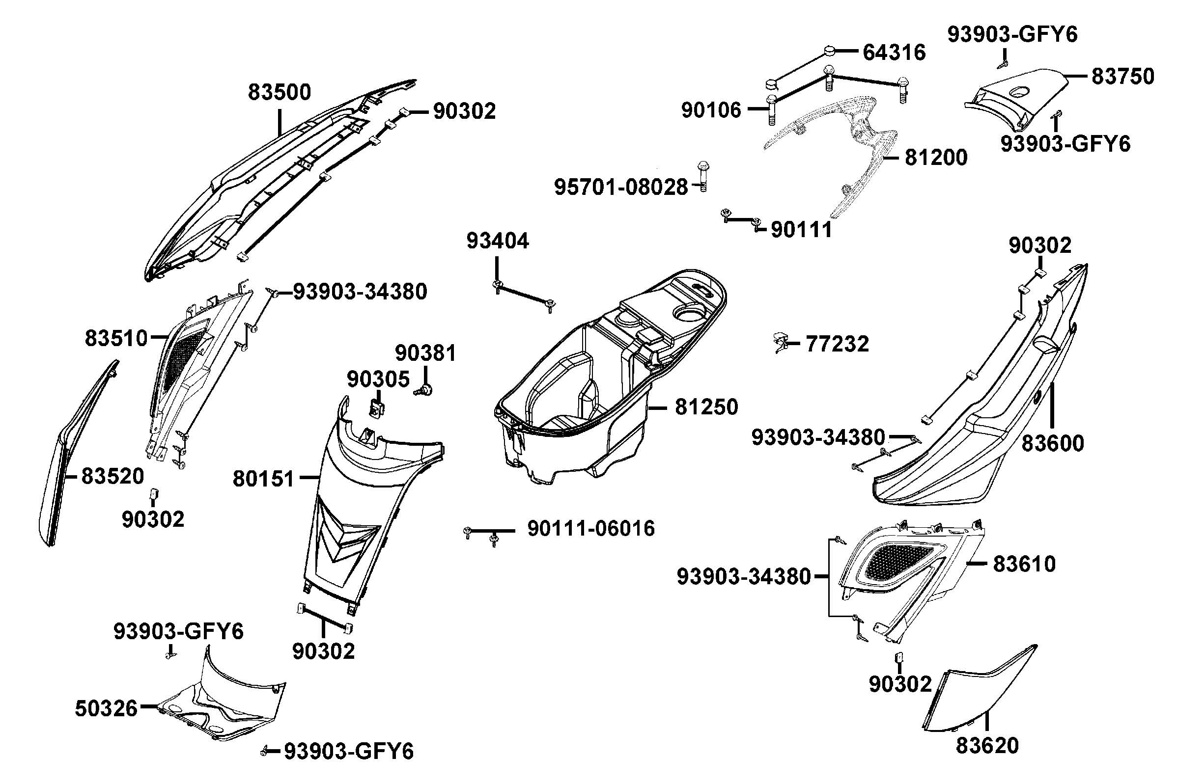 Sidokåpor bak - Sadellåda