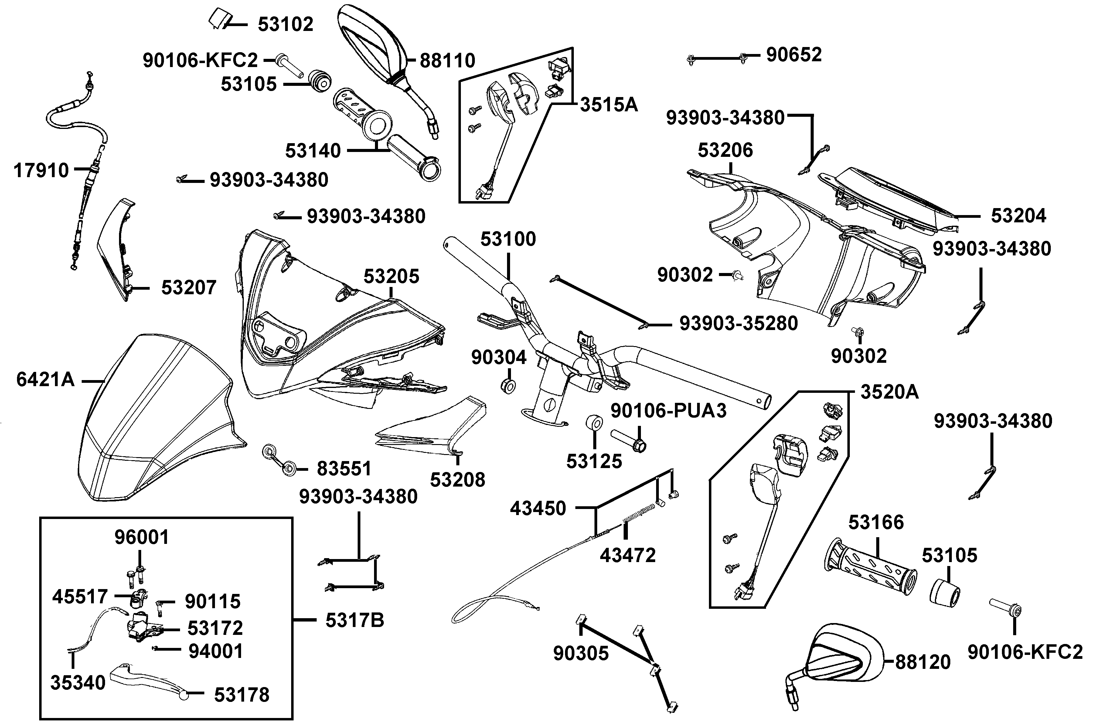 Styrkåpor - Backspeglar - Styre