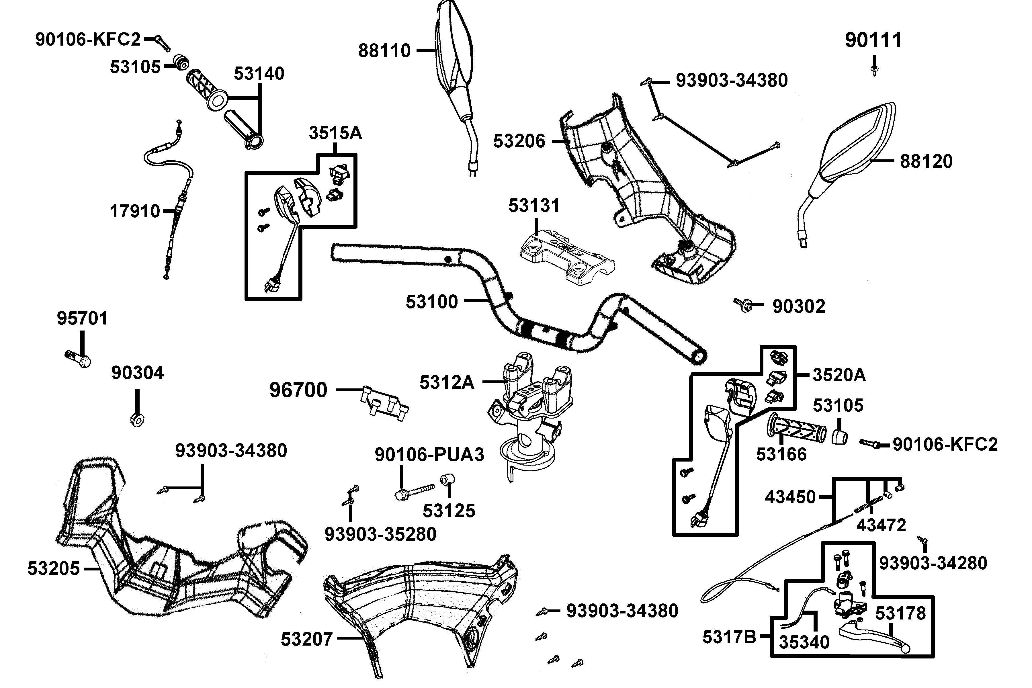 Styrkåpor - Backspeglar - Styre