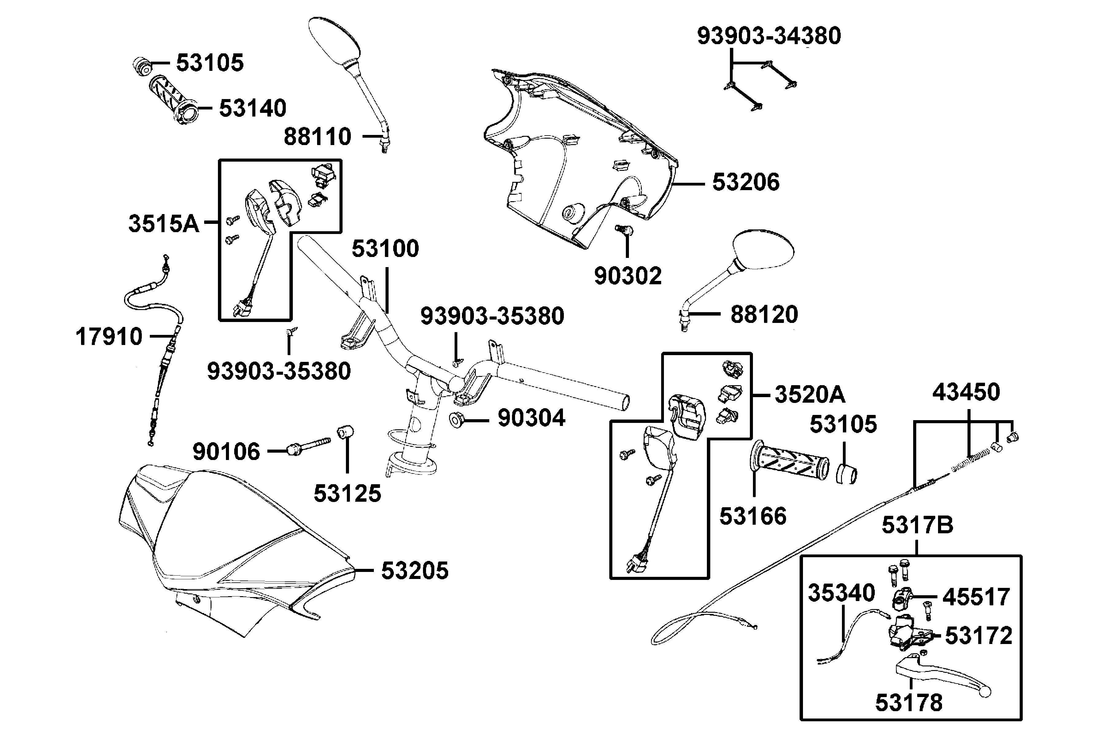 Styrkåpor - Backspeglar - Styre