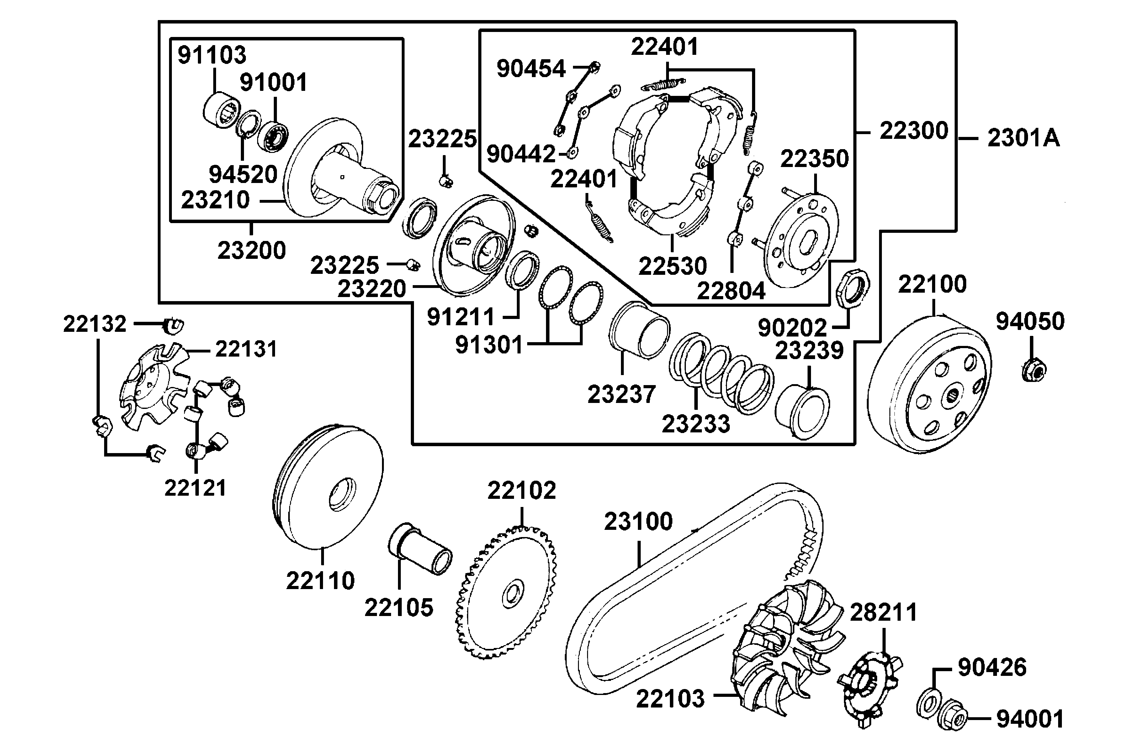 Variator - Drivrem - Vikter